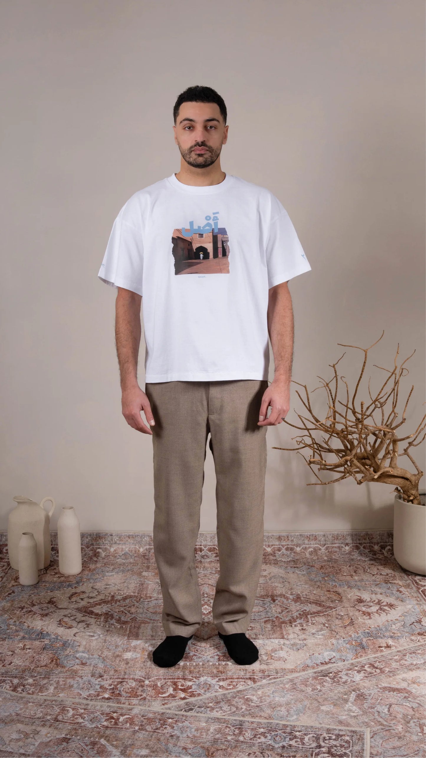 T-shirt oversize unisexe blanc - "Le port de l'héritage"