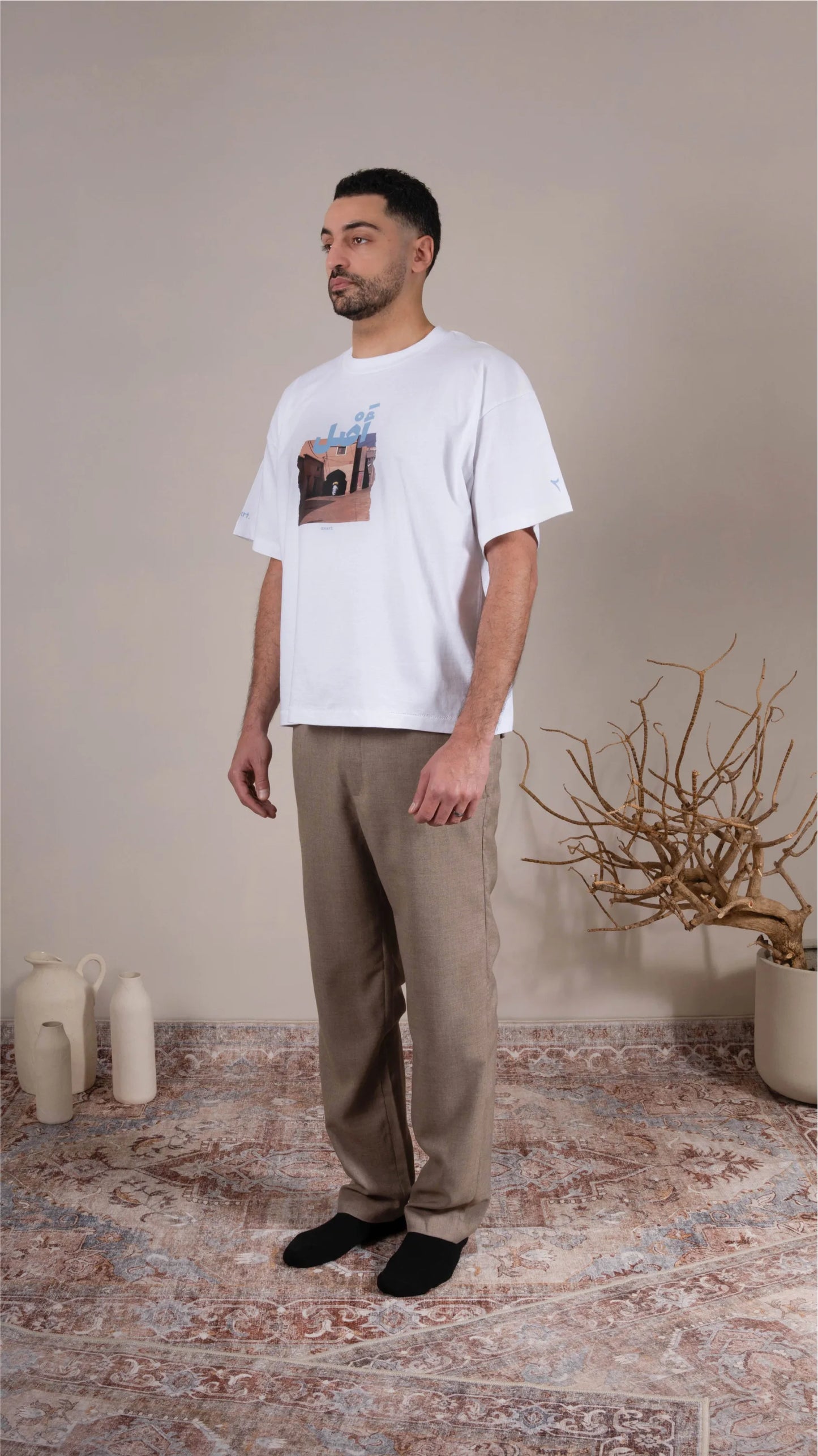T-shirt oversize unisexe blanc - "Le port de l'héritage"