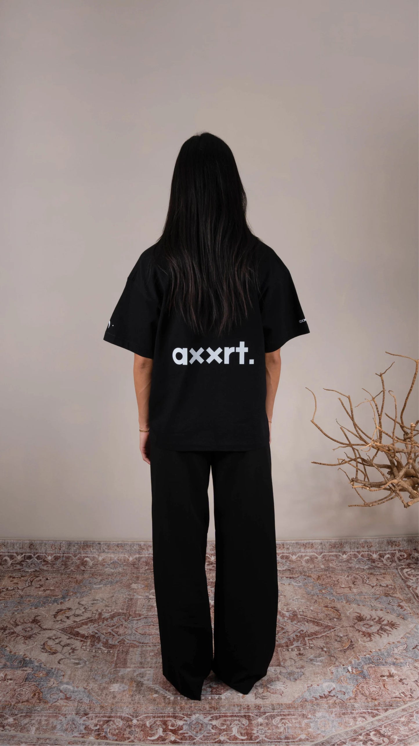 T-shirt oversize unisexe noir - Calligraphie