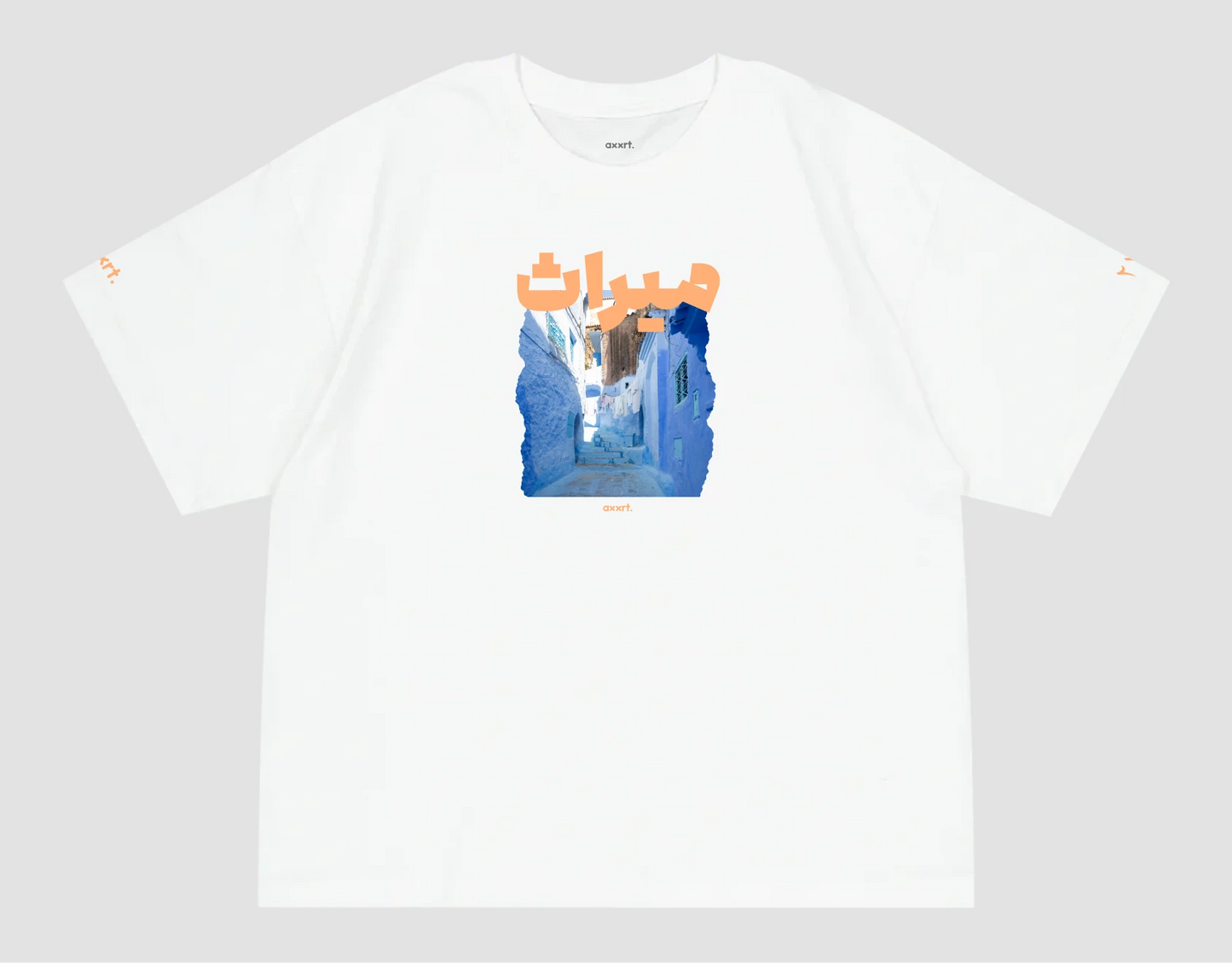 T-shirt oversize unisexe blanc - "Bleu Azur"